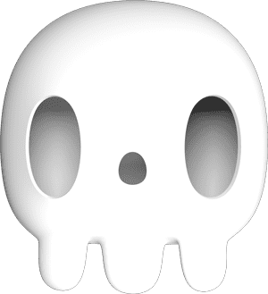 Cartoon of a skull